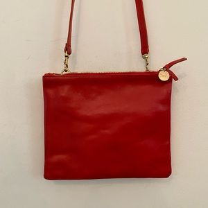 Clare V. Red Leather Bretelle Crossbody NWT
